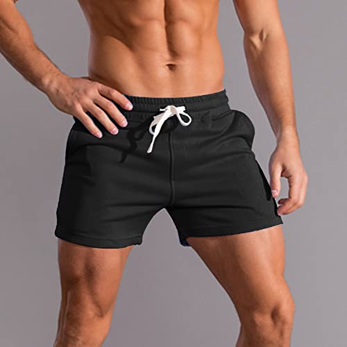 Men's 3 Inch Running Shorts Gym Training Bodybuilding Short Breathable Cotton Sports Shorts