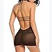 kaifongfu Women Lace Lingerie,Babydoll Siamese Bodysuit Underwear (Black, L)