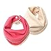 kishu baby Girl Bibs 2-pk Pink and Ivory Pom Pom Bib Gift Set for Girls, Multicolor, One Size