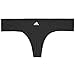 adidas Women's Superlite Thong Underwear (1-Pack), Black/Matte Silver, LARGE