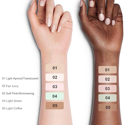 ROUSE Setting Powder Lightweight Loose Powder Finishing Powder Long-Lasting Face Powder Waterproof with Soft Mushroom Powder Puff & Mirror, Matte Finish,0.28 Oz (Light Apricot/Translucent)