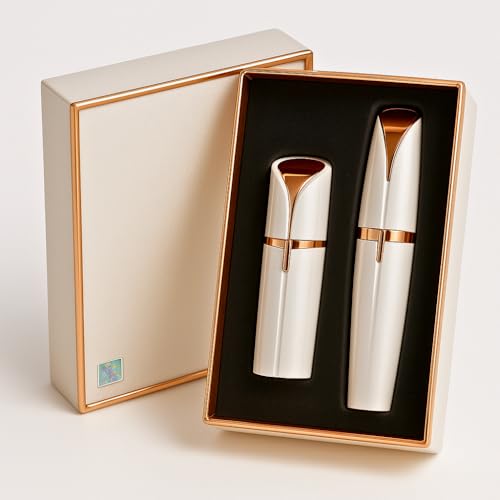 Kit 2 Peças Depilador Facial Feminino, Batom Depilador Facial + Caneta Depilador Sobrancelha, Removedor de Pelos com Alta Precisão, Depilador Elétrico Recarregável, Portátil