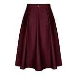 NREALY Skirt Womens Vintage Solid Princess Ruffled