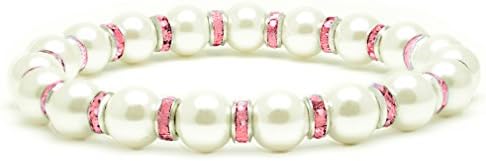 Accents Kingdom Women's Magnetic Bracelet White Tuchi Simulated Pearl Bracelet for Arthritis and Carpal Tunnel, 7.5"