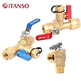 iTANSO 3/4-Inch IPS Isolator Tankless Water Heater Service Valve Kit with Clean Brass Construction