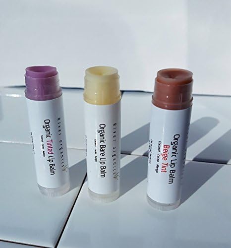 Set of 3 Organic Tinted Lip Balms | Coconut Oil | Cacao Butter | Mango Butter | Macadamia Nut oil | Vitamin E |Organic Plant oils | Naturally Plumping Lip Balms