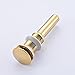 Senlesen Solid Brass Bathroom Vessel Sink Pop Up Drain Stopper without Overflow Gold Finished