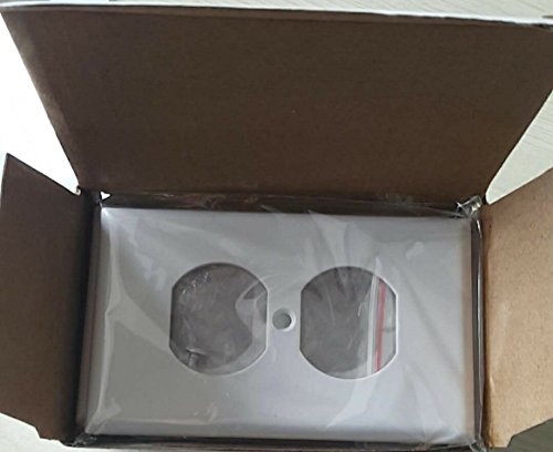 Standard Outlet Covers Duplex Outlet Cover 1-Gang Wall Plate Power Wall Outlet Cover Plate Standard Size Thermoplastic Nylon Device Mount Wallplate, White (4 Pack)
