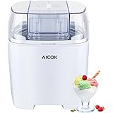 Aicok Ice Cream Maker, Automatic Ice Cream Machines, Frozen Yogurt machine,frozen yogurt machine, Fruit Soft Server Machine, 1.5 Quart Bowl, White
