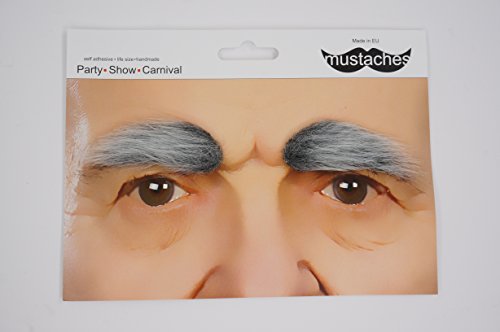 2 Mustaches+Adhesive+Novelty+Eyebrows+White