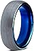 Charming Jewelers Tungsten Wedding Band Ring 6mm for Men Women Comfort Fit Blue Round Domed Brushed