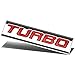 Auto Dynasty Chrome Finish Metal Emblem Turbo Badge (Red Letter)