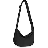 Crossbody Sling Bag for Women Men Trendy, Crescent Bag with Adjustable Strap, 2 Zippers Lightweight