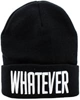 NYKKOLA Winter Black Whatever Beanie Hat and Snapback Men and Women Winter Cap