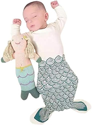 COLOOM Cute Mermaid Newborn Long Sleeve Sleeping Bag Warm Cotton Baby Wearable Blanket for 0-24 Months