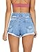 Women's Juniors Vintage Denim High Waisted Jeans Shorts