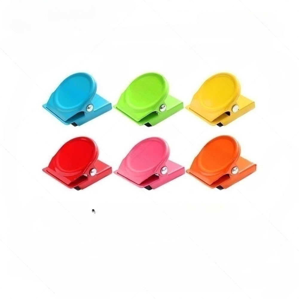6 Pieces Multi Colour Magnetic Metal Clip, Fridge Whiteboard Wall Magnetic Memo Note Clip