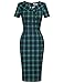MUXXN Women's Short Sleeve Back Split Office Formal Pencil Dress