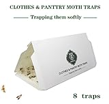 Pantry Moth & Cloth Moth Traps Safe, Nontoxic & Odor Free, Hybrid Pheromone Attractant Traps for Common kitchen moth, pantry moth, grain moth, cloth moth - 4 Pack of 8 Traps