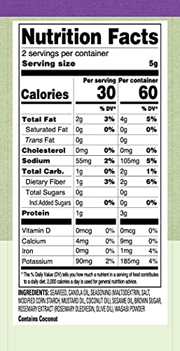 ANNIE CHUN’S ORGANIC WASABI FLAVOR SEAWEED SNACKS, VEGAN, GLUTEN FREE, 0.35 OUNCES (PACK OF 12)