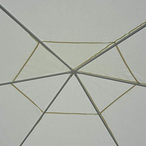 FDInspiration Cream White Steel Outdoor Gazebo Canopy Garden Party Tent Awning Patio Shelter Sun Shade w/Netting with Ebook