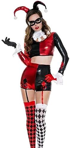 hhalibaba Adult Harley Quinn Costume Funny Clown Women Cosplay Halloween Joker Suit Fancy girls Carnival