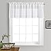 NICETOWN Bedroom Sheer Valances for Windows - Small Window Linen Look Semi Sheer Curtain Tiers for Kitchen/Cafe Store (White, 2 Panels Per Package, 55