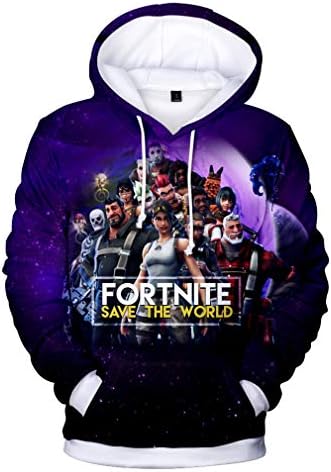 JIEFEIZHL Younth Girl Boy 3D Game Printed Sports Sweatshirt with Pockets
