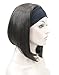 Kalyss Women's Short Straight Bob Wig with Black Headband 3/4 Half Full Head Brown Heat Resistant Synthetic Hair Daily or Costume Wigs for Women