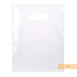 ClearBags 100 Clear Handle Bags 9x12, Extra Thick
