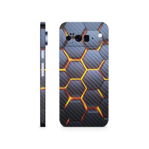Carbon Fiber Phone Skin Compatible with Google Pixel 10 Pro XL - Lava Hex - Pre…