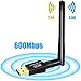 USB Wifi Adapter for Faster Wifi - USB Wifi Antenna for Laptop and Desktop - 600 MBPS - Dual Band for Lightning Fast Connection. 5 Minute Install for Windows and Mac - USBNovel USB Dongle