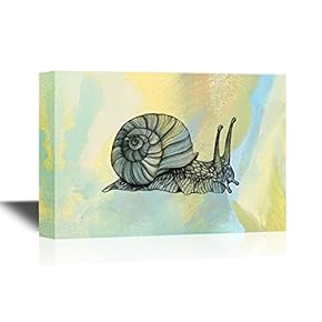 Canvas Wall Art - Snail on Abstract Background - Gallery Wrap Modern Home Art | Ready to Hang - 12x18 inches