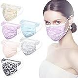 60 Pcs Disposable Lace Face_Masks for Adults,3-Ply