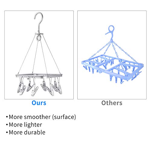 image for Senbowe Foldable Clip and Drip Hanger, Drying Hanger, Clothes Drying R