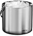 Gourmia GIB9385 Stainless Steel Ice Bucket with Tongs - 3 Liter Double Walled Insulated with Airtight Leak Resistant Lid and Carrying Handle – Brushed Stainless Steel Finish – Elegant Gift