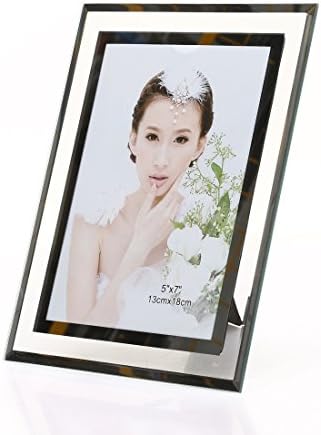 Zhenzan Frames 5x7-inch Glass Picture Frame for Home Decor,Horizontal or Vertical Display