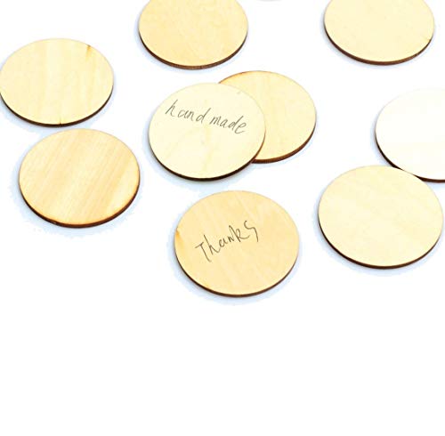 2-Inch Wooden Discs 100pcs Unfinished Round Wooden Circles Blank Wood Cutout Slices Discs DIY Crafts