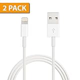 iPhone 6 Cable Wire for Wall Plug Charger (Single 3 Feet) for iPhone SE / 5s / 5c / 7 - [2 Pieces - 3ft] - USB Sync and Charge