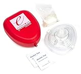 Dixie Ems Cpr Rescue Mask, Adult/Child Pocket Resuscitator, Hard Case W/ Wrist Strap + Gloves and Wipes