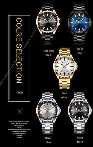 CURREN Reloj de pulsera para hombre de cuarzo, correa de acero inoxidable, simple y creativo - Imagen 6