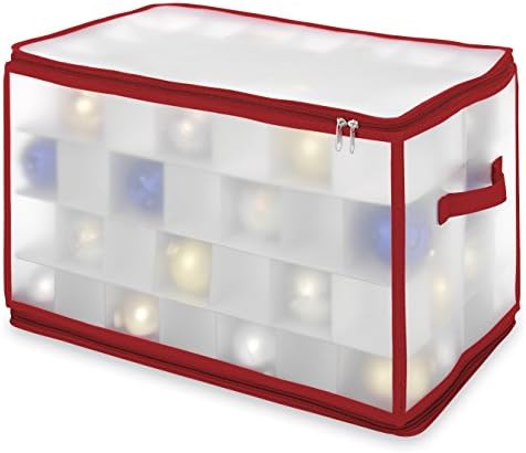 Whitmor Christmas Large Ornament Storage Zip Chest With 112 Compartments