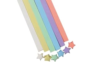 GENERIC 540 Sheets Origami Stars Paper Strips Double Sided Lucky Colorful Star Decoration 7 Assortment Color Folding Paper for Gifts Arts Crafting Supplies (GradientMacaron)