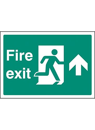 Caledonia Signs 58388 Fire Exit Up, A4 Rp