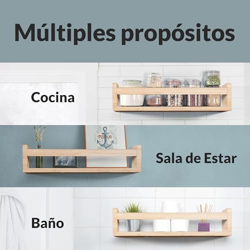 NATURE SUPPLIES Set of 3, Floating Book Shelves for Nursery in Natural Wood, 23.1" Floating Book Shelves, Wall Book Shelf for Nursery Decor