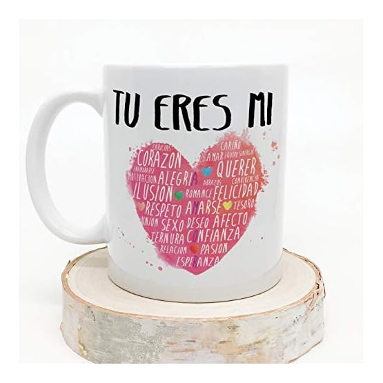 MUGFFINS Taza para Regalar a Enamorados/San Valentín - Tú Eres mi corazón - cerámica 350 ml - Tazas con Frases de Regalo… - Imagen 5