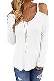 HOTAPEI Women's Loose Sweaters Pullover Knitted White Medium