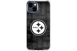 Skinit Clear Phone Case Compatible with iPhone 15 - Officially Licensed NFL Pittsburgh Steelers Black & White Design