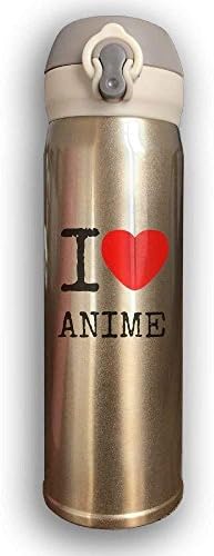 I Love Anime Potable Thermos Stainless Travel Tumbler Commuter Bottle 500 ML