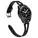 TOYOUTHS Compatible with Samsung Galaxy Watch 7/FE/6/5/4/Active 2 40mm 44mm Band, 20mm Leather Strap for Galaxy Watch 6 Classic 43mm 47mm/Watch 5 Pro 45mm/Watch 4 Classic/Watch 3 41mm Bands, Black